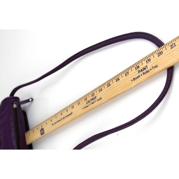 Tignanello PURPLE GENUINE LEATHER FLAP CROSSBODY ORGANIZER SHOULDER BAG HANDBAG - Picture 16 of 16